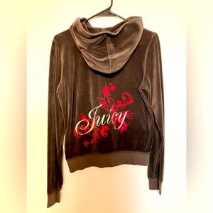 Vintage Y2K Juicy Couture Coal Brown Zip Up Hoodie